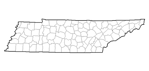 Image showing a county map of Tennessee