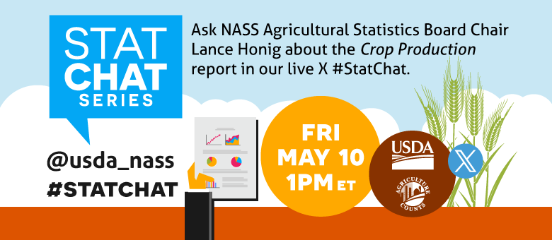 Join @usda_nass on X using #StatChat on May 10th, 1 PM EST to discuss the Crop Production report with ASB Chair, Lance Honig.