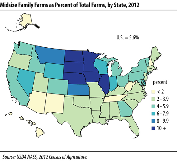 2012 Census of Agriculture - Family Farm Maps Highlights | USDA ...