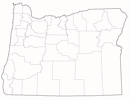 County outlines for OREGON