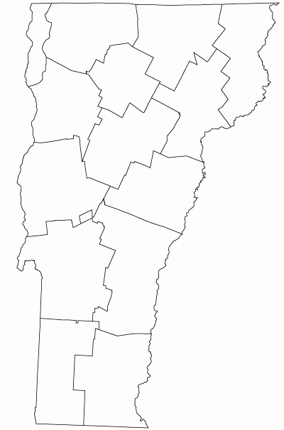 County outlines for VERMONT