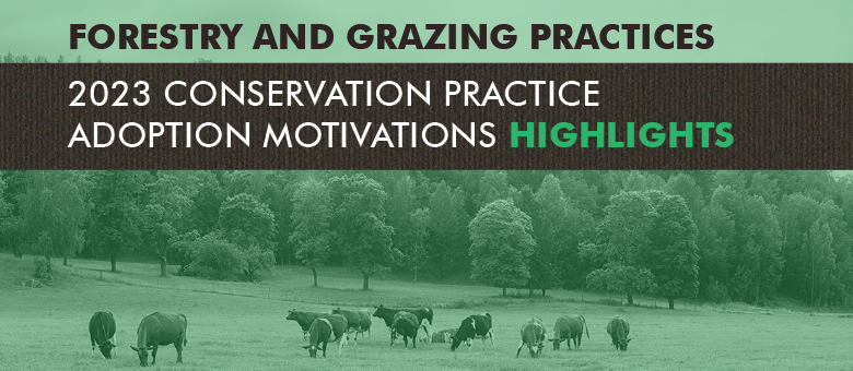 Forestry and grazing practices - 2023 Conservation Practice Adoption Motivations Highlights now available.